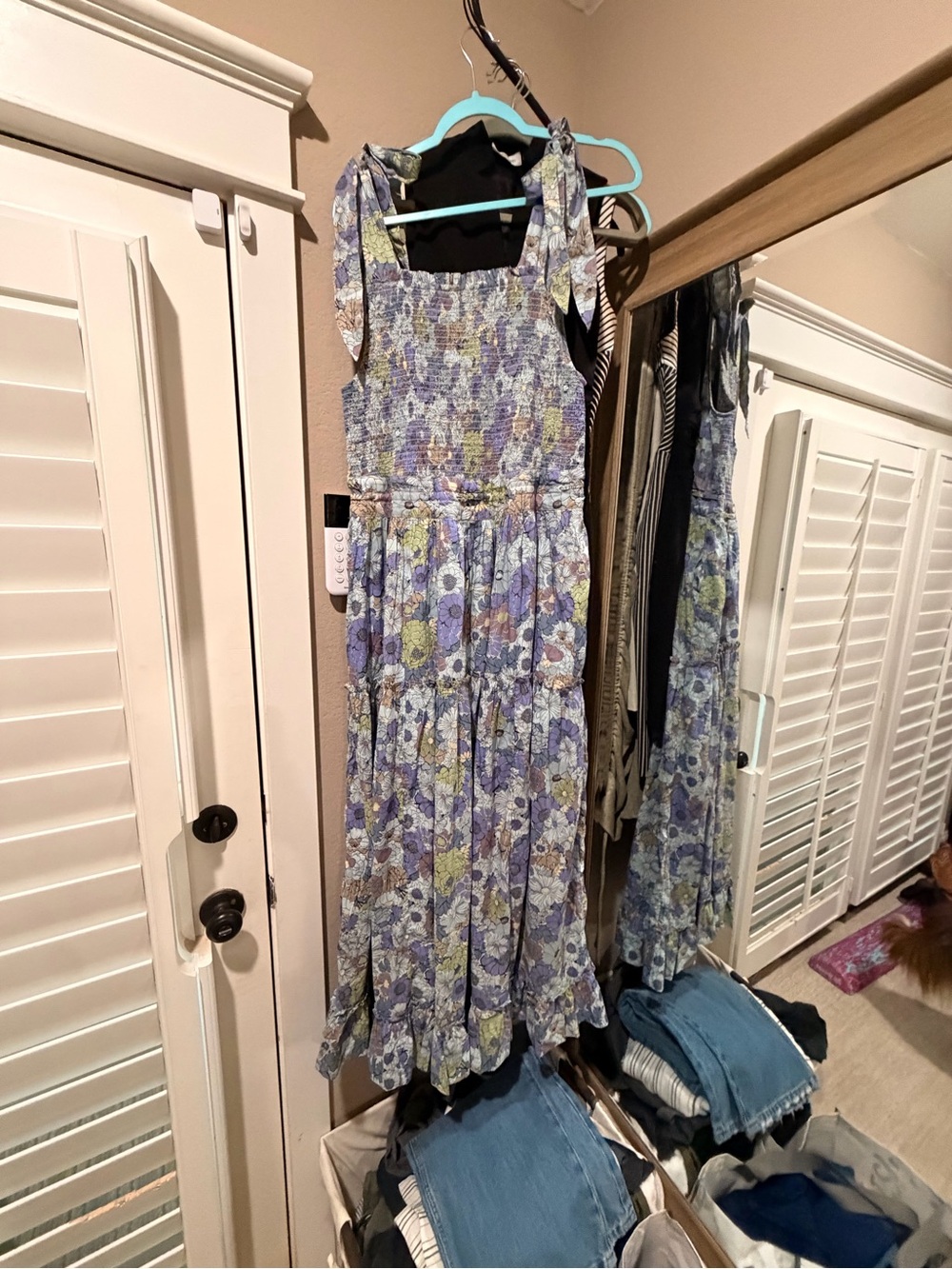 Free People Floral Tie-Shoulder Maxi Dress